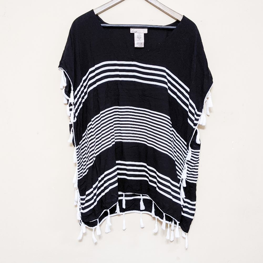 🌼C&T beach black and white swim suit cover